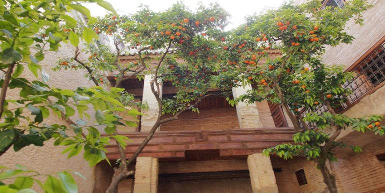 Riad semi-fini avec un jardin